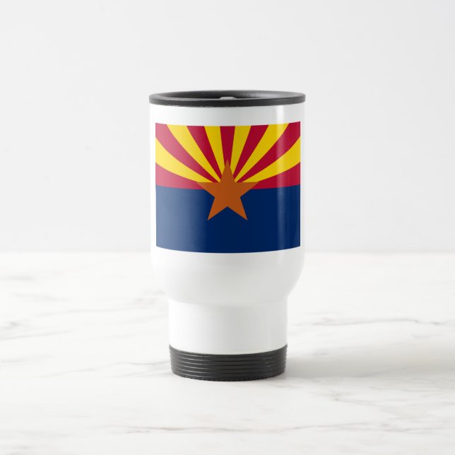 Arizona Flag: Setting Star Sun, The Copper State Travel Mug (Center)