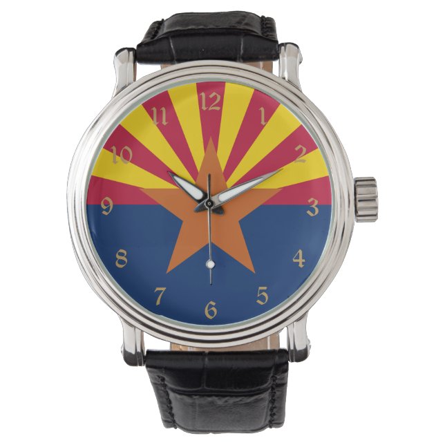 Arizona Flag: Setting Star Sun, The Copper State Watch (Front)