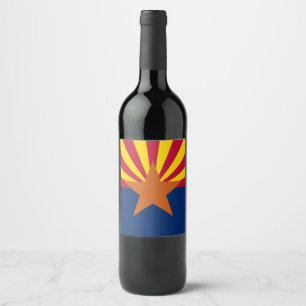 Arizona Flag: Setting Star Sun, The Copper State Wine Label