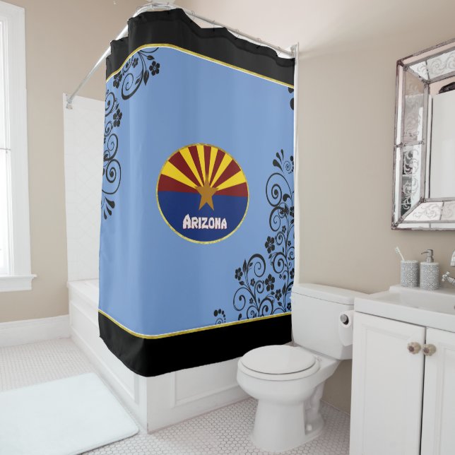 Arizona flag shower curtain (In Situ)