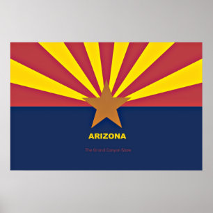 Arizona flag with slogan poster