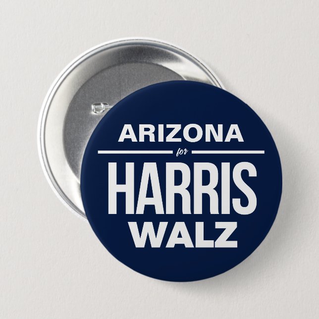 Arizona for Harris Walz 7.5 Cm Round Badge (Front & Back)