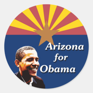 Arizona for Obama State Flag Design Classic Round Sticker