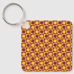 Arizona Geometric Maroon and Gold Pattern Key Ring
