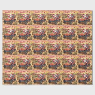 Arizona Golf Christmas Santa Golfer driving cart Wrapping Paper
