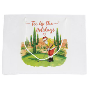 Arizona Golf Christmas Santa Golfer Golfing Large Gift Bag