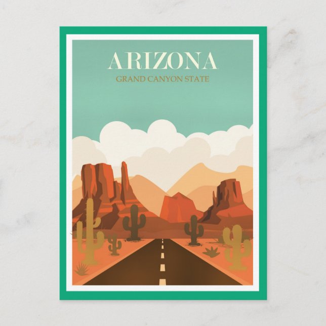 Arizona Grand Canyon State Postcard (Front)