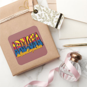 Arizona Grand Canyon State Square Sticker