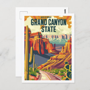 Arizona Grand Canyon Vintage Famous Travel Place Postcard