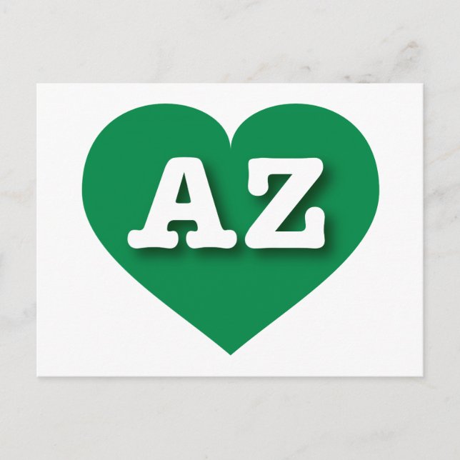 Arizona Green Heart - I love AZ Postcard (Front)