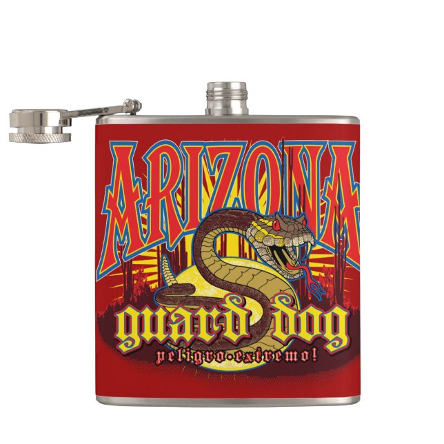 Arizona Guard Dog Snake Hip Flask (Opened)