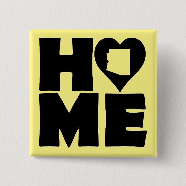 Arizona Home Heart State Button Badge Pin (Front)