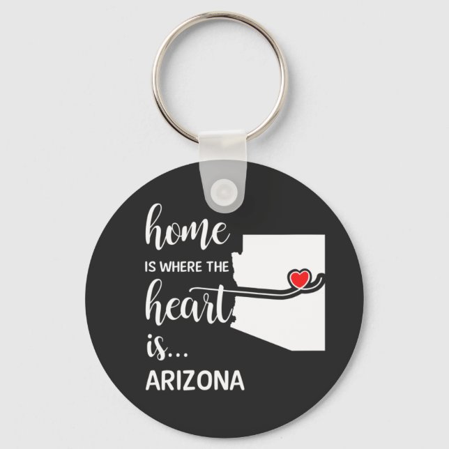 Arizona home is where the heart is key ring (Front)
