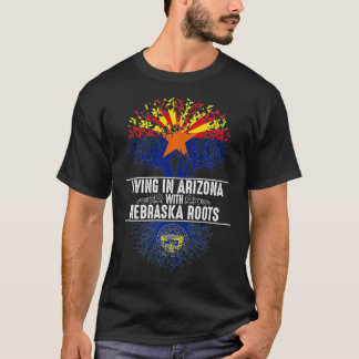 Arizona Home Nebraska Roots State Tree Flag Love G T-Shirt