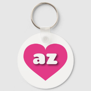Arizona hot pink heart - I love az Key Ring