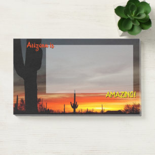 "Arizona is Amazing!" Sunset Sonoran Desert Cactus Post-it Notes