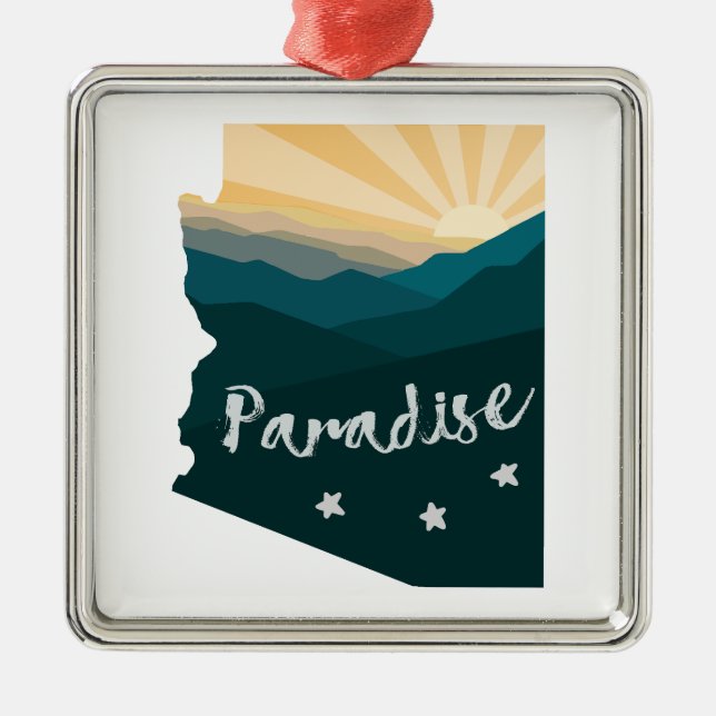 Arizona Is Paradise Metal Tree Decoration (Front)