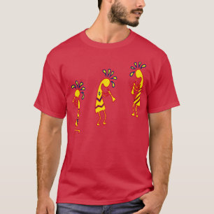 Arizona Kokopelli Colourful Tribal Flute Players T-Shirt