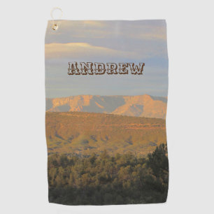 Arizona Landscape Photo Pine Trees and Mountains Golf Towel