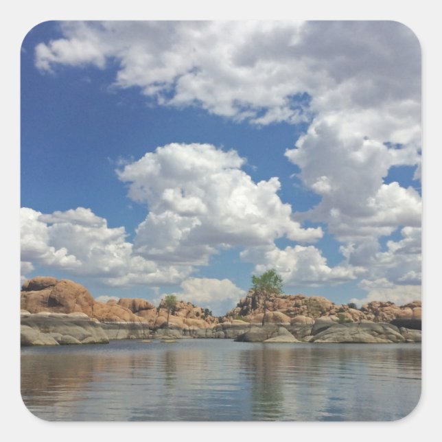 Arizona Landscape Photo Watson Lake Prescott Water Square Sticker (Front)