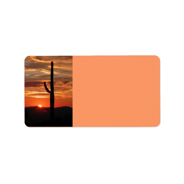 Arizona landscape sunset label (Front)
