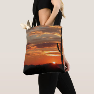 Arizona landscape sunset tote bag