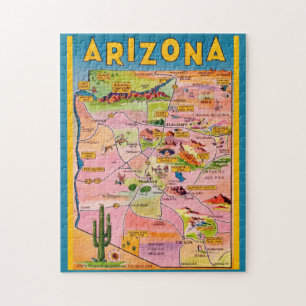 Arizona Map 11x14 Jigsaw Puzzle