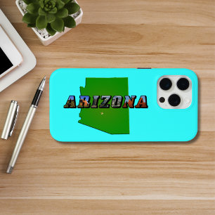 Arizona Map and Picture Text iPhone 15 Pro Max Case