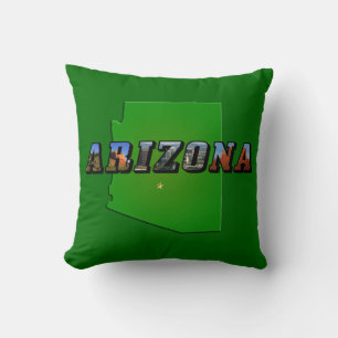 Arizona Map and Picture Text Cushion