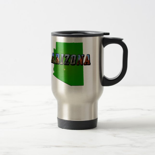 Arizona Map and Picture Text Travel Mug (Right)