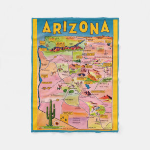 Arizona Map  Fleece Blanket
