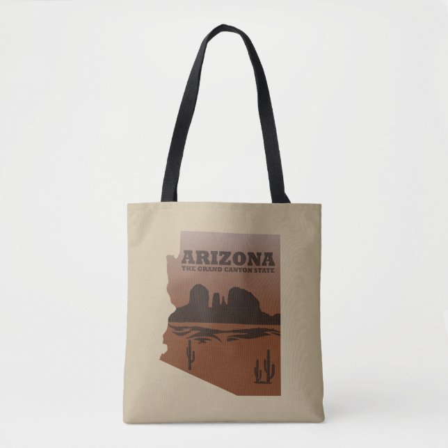 Arizona map Grand Canyon landscape Tote Bag (Front)