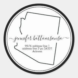 Arizona map return address Signature Classic Round Sticker