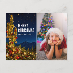 Arizona Merry Christmas Custom Family Photo Holiday Postcard
