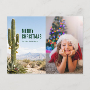 Arizona Merry Christmas Custom Family Photo Holiday Postcard