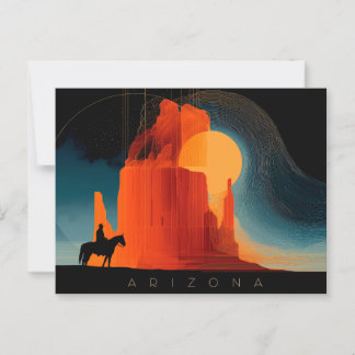 Arizona, Monument Valley, Minimalist Style Postcard