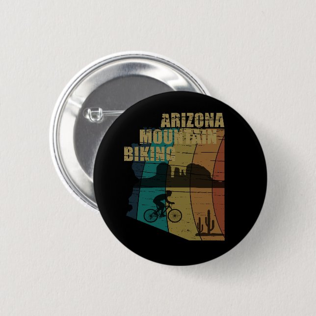 Arizona mountain biking 6 cm round badge (Front & Back)