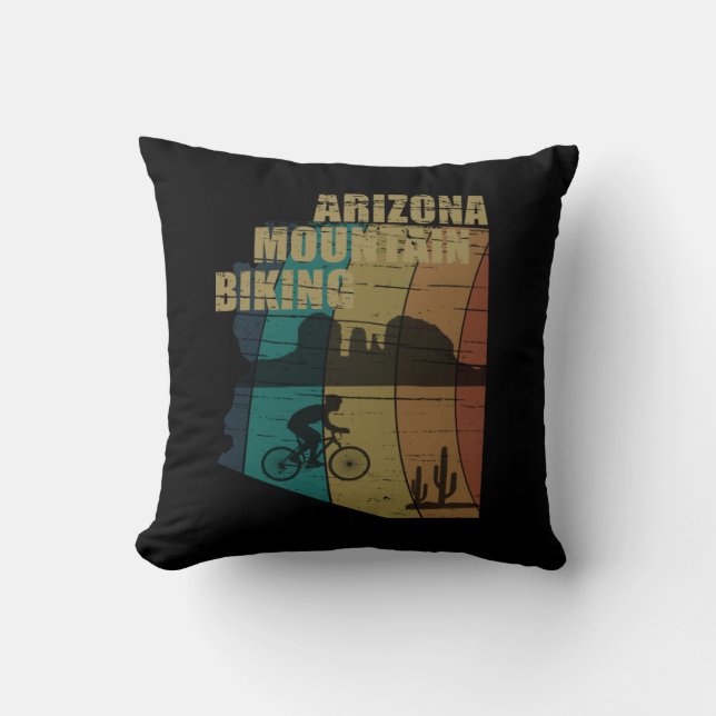Arizona mountain biking vintage cushion (Front)