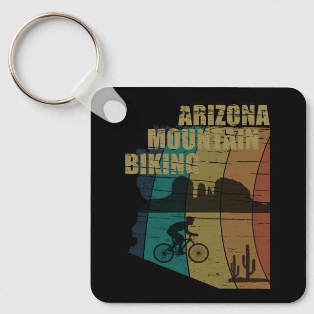 Arizona mountain biking vintage key ring (Front)