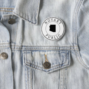 Arizona Notary Public  6 Cm Round Badge