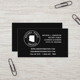 Arizona Notary Public Services Business Card