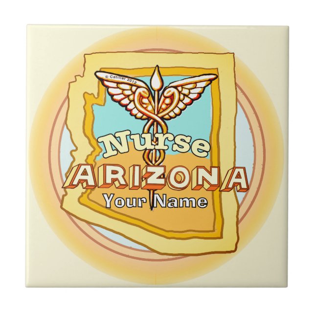 Arizona Nurse Caduceus Tile (Front)