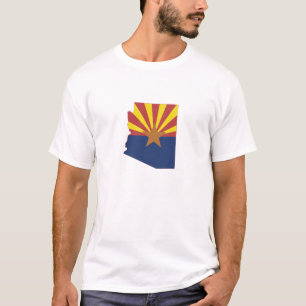 Arizona Outline Map Shaped Arizonan State Flag T-Shirt