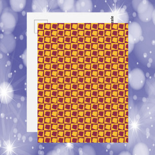 Arizona Outline Maroon Gold Postcard