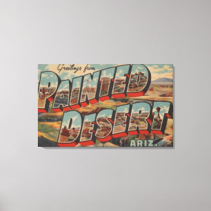 Arizona - Painted Desert - Large Letter Scenes Canvas Print