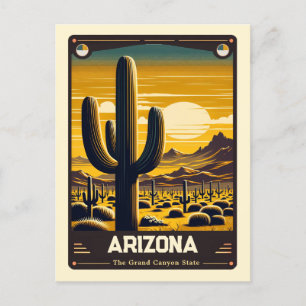 Arizona Patriotic Spirit Vintage Postcard