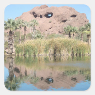 Arizona Phoenix Landmark Southwest Desert Red Hill Square Sticker