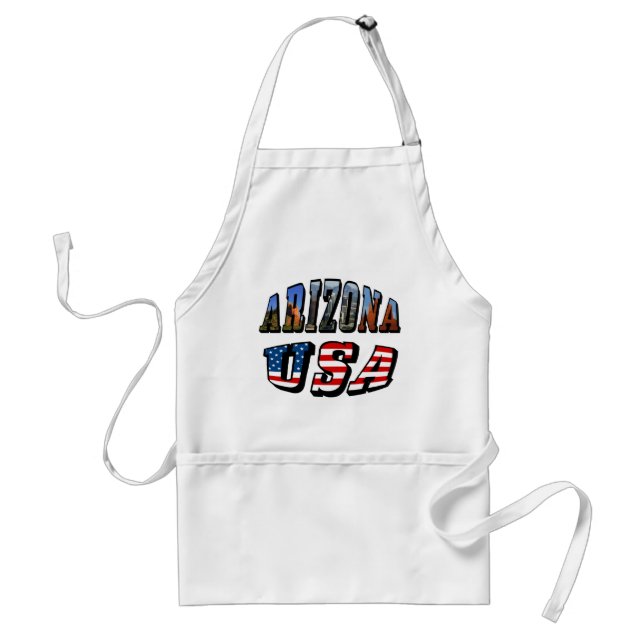 Arizona Picture and USA Flag Text Standard Apron (Front)