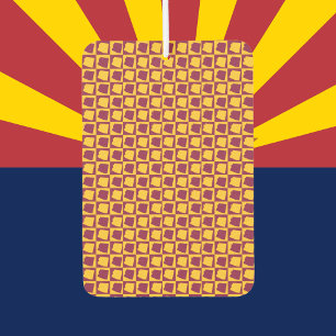 Arizona Pop Art Checkerboard Maroon Gold Pattern Car Air Freshener