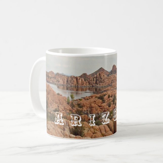 Arizona Prescott Lake Photo Red Rock Landscape Coffee Mug (Front Left)